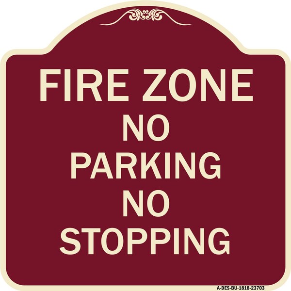 Signmission No Parking No Stopping Heavy-Gauge Aluminum Architectural Sign, 18" x 18", BU-1818-23703 A-DES-BU-1818-23703 - main